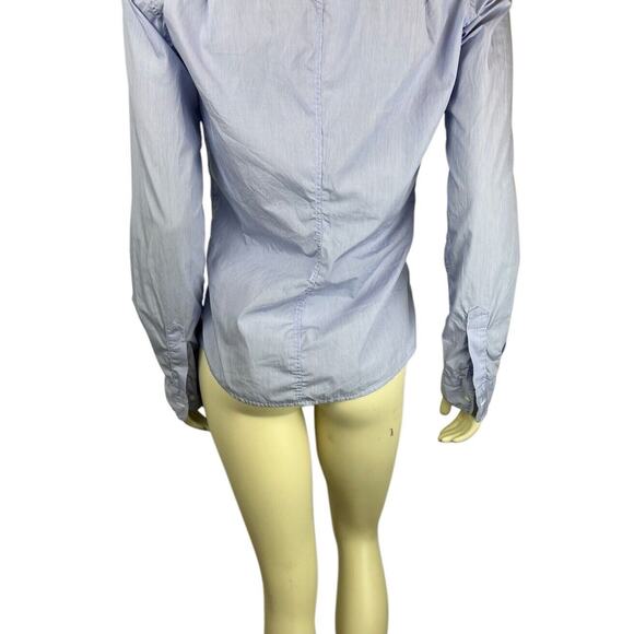 Frank & Eileen Long Sleeve Stripe Barry Shirt Size Small Blue White Button Up - Picture 8 of 13